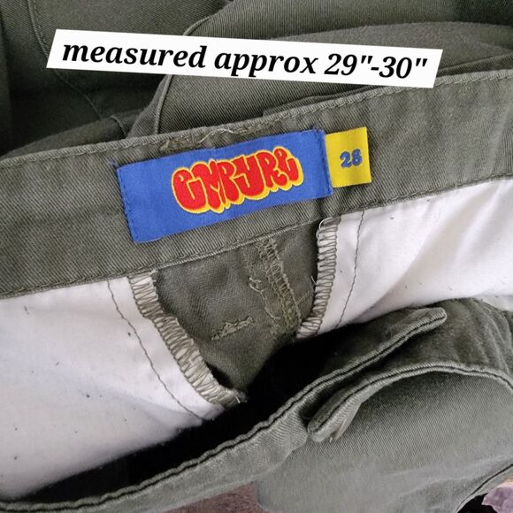 Empyre Paratrooper Cargo Pants Mens 28 Green Relax Military Button Fly *Flaw* - Picture 10 of 12